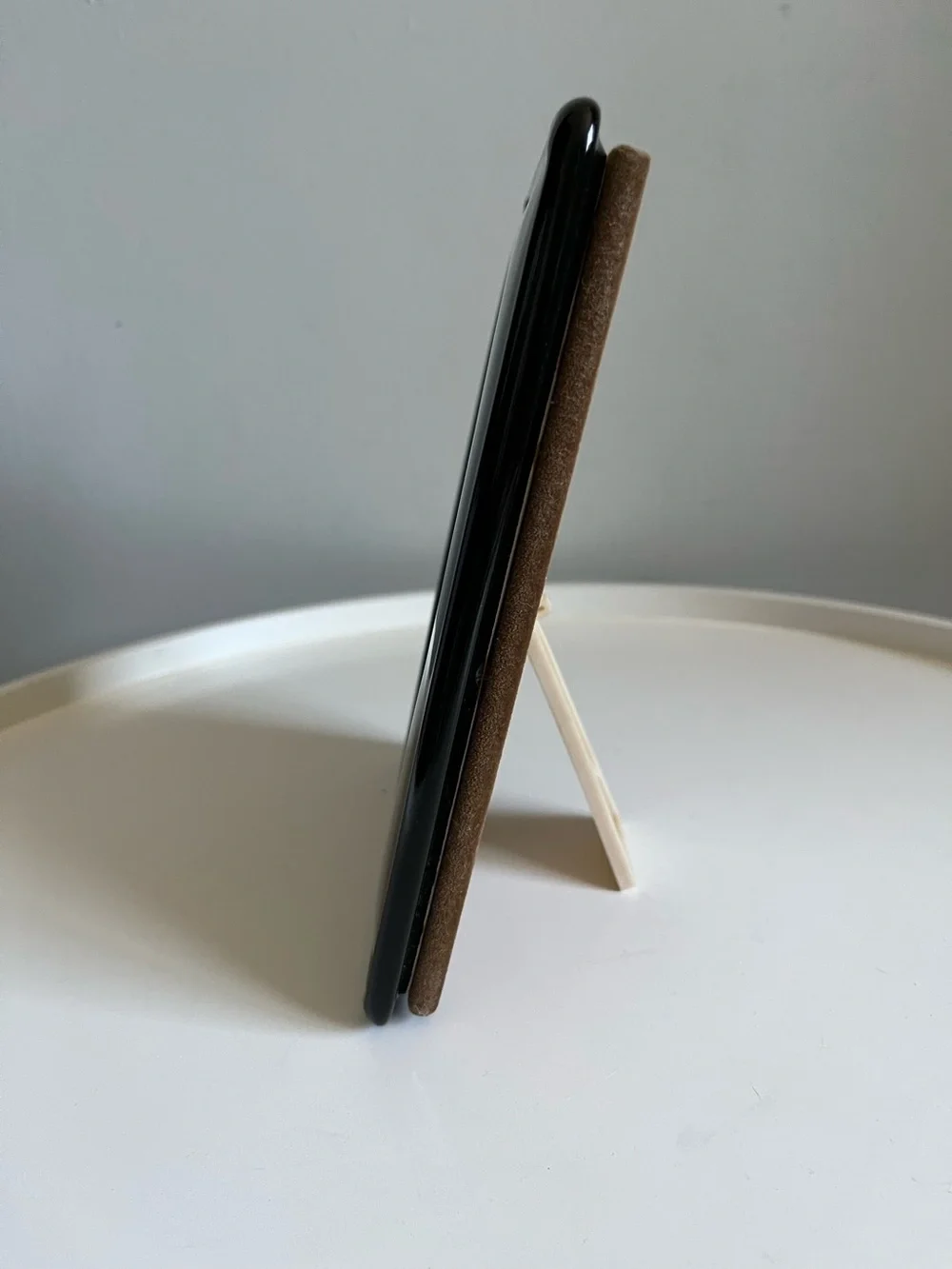 Vintage Black Ceramic Picture Frame Oval Opening